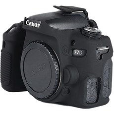 CANON 캐논 77D 카메라 실리콘 바디보호용 케이스, 1개, 77D-블랙