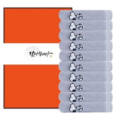 Songwol 松月 史努比基本毛巾 10p + Case 10p + 感謝紙 500 x 70 mm 10p, 淺灰色（毛巾），隨機發貨（箱），1款（腰帶）, 1組