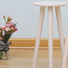 룻츠 받침용 미니 삼발 협탁 높이 42cm x 받침대지름 20cm, 화이트, 1개