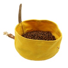 산책 외출시 휴대용 강아지 밥그릇 YT_RC439, 옐로우, 1개