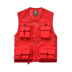 Digi-T多功能網狀釣魚背心, 紅色的