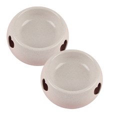 愛心鏤空寵物塑膠飯碗 小 YT_RC438, 灰色, 2個