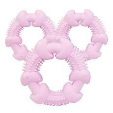 Devence 狗刷牙玩具, 粉色的, 3個