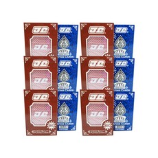 J&J 壓紋大尺寸德州撲克牌2件組, 6套, 紅色 + 藍色