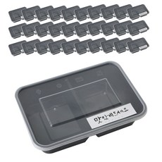 HCN 黑色小菜盒 N-PP 2格 50入+白色貼紙 50入, 1套