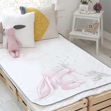 Petit Bird 兔子園印花防水竹節棉墊, 混色
