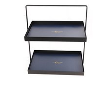 藍色現代配飾化妝品收納盒長方形 30cm, 黑色的