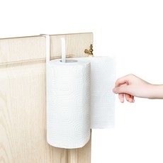 掛勾式廚房紙巾架, 白色的, 2個