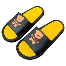 Karis 胖胖熊 小熊 浴室拖鞋 黑色, 1個