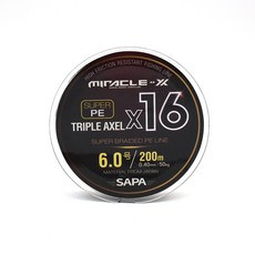 SAPA Triple Axel 16 編織線一根線釣魚線 200m, 黑色的