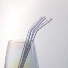 舒適的桌子神秘極光棱鏡全息圖玻璃折疊吸管, 1件, 4個