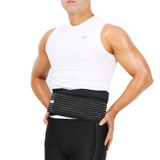 整片式8段腰部支撐帶, 黑色, 1個