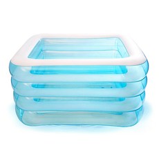 Bestway 4層方型充氣泳池 BW 54411, 透明藍色