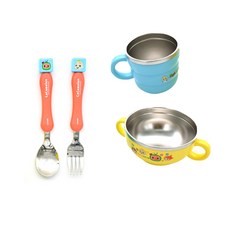 LILFANT Coco Melon印花孩童餐具組 CM7078, 混色, 湯匙+叉子+杯子+碗