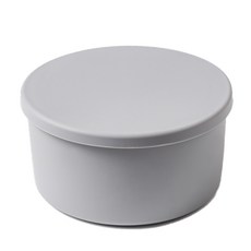 粉彩矽膠圓形密封保鮮盒 灰色, 1個, 500ml