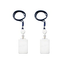 103直式卡套 + 伸縮扣 + 藍色掛繩 2件組, 透明(卡套), 單一顏色(伸縮扣), 藍色(掛繩), 1套