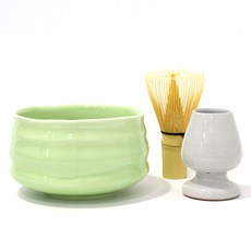 Charmiere檸檬淺綠抹茶茶碗+茶筅+茶筅筒, 1套, 混合顏色