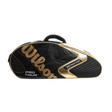 Wilson walson pro tour 6 件裝羽毛球 2 層包 WRZ-603606, 黑金