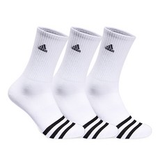 adidas 愛迪達 男款高爾夫球3線刺繡襪 3雙, 白色的