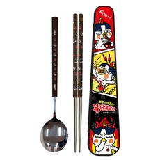 LILFANT 辣雞麵圖案湯匙筷子收納盒組 SM7133, 混色, 箱子+勺子+筷子