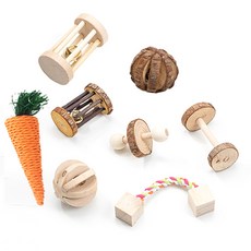 Trendy Cube倉鼠木製玩具用品 8件組, 混色, 1套