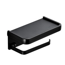 Potegar浴室收納壁掛式衛生紙架, 黑色的, 1個