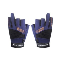 Sevenstorm 釣魚專用 速乾透氣布料 釣魚手套 雙手套組, 藍色