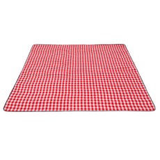 可收納格子野餐墊, 白色紅色格子