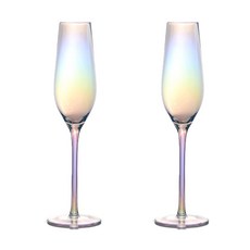 Cozy Table 極光稜鏡全息玻璃香檳杯 基本款, 210ml, 2個