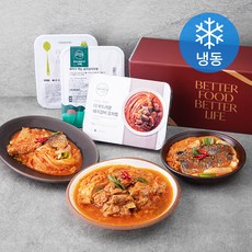 그리팅 맛있는 연화식 더 부드러운 돼지갈비 김치찜 650g x 2p + 뼈까지 먹는 삼치김치조김 340g + 고등어김치조림 330g 선물세트 (냉동), 1세트