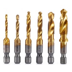 O-ON 鈦塗層電動攻牙鑽頭短版6件組, 1套