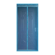Cellai磁吸門型防蚊網, 藍色條紋