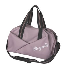 運動肩背包 + 背帶, 字母印花深粉色