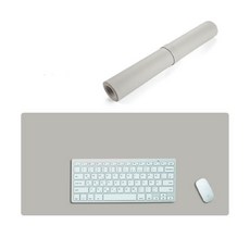 SOLID ROOM 簡約皮革防滑纖薄長桌墊, 灰色, 1個