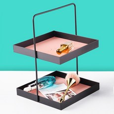 桌面置物架 方形 2層 L號 2入, 粉色的