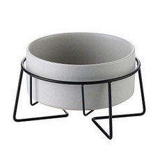 반려동물 디자인 파스텔 받침 사료 그릇 850ml, 그레이, 1개
