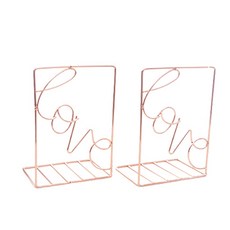 러브 철제 L형 북엔드 YT_RA886 2p, 로즈골드
