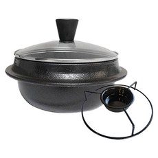 SIGNCOOK 多功能不沾湯鍋+玻璃鍋蓋 2-3人份用+底座, 16厘米, 黑色的