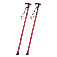 可折疊登山杖 2入組, 紅色的