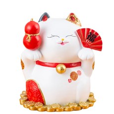 裝飾幸運貓存錢筒, 紅色, 1個