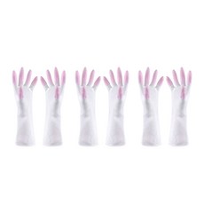 GAPANG 薄乳膠洗碗手套 TOYA066 2入, 03粉色, 3雙, 中( M)