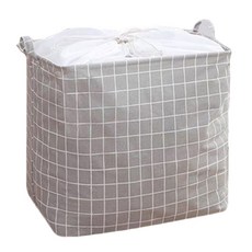 접이식 사각 옷 빨래 바구니, 그레이체크, 1개