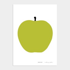 melting studio. 招財蘋果畫海報 Green apple, 單一顏色