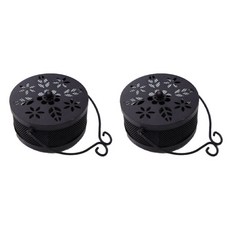 인조이굿즈 플라워 모기향 홀더 2p, 블랙