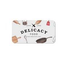 Aroi Delicious PVC廚房地墊, 白色的
