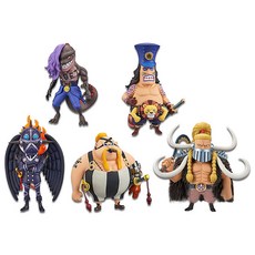BANPRESTO One Piece World Collectible Wallcall WCF 白色野獸海盜第 1 卷第 1 套 5 人偶, 1套