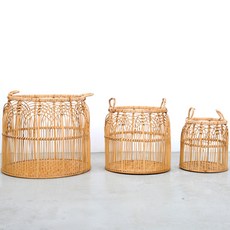 藤編籃 3件組, 天然, 1組