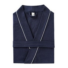 Woni's 夏季鬆餅格紋浴袍 XL, 海軍藍, 1個