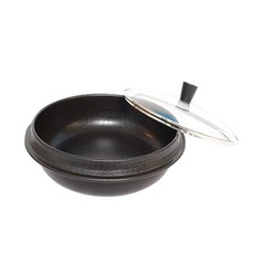 SIGNCOOK 多功能不沾湯鍋+玻璃鍋蓋, 28厘米, 黑色的