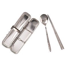 RAONNURI 孩童全斯滕靜音餐具套組兔, 單色, 湯匙+筷子+盒子